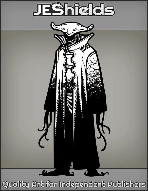 Hammerhead Alien with Tendrils by Jeshields