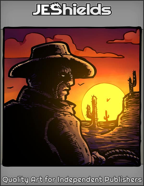 Western Cowboy with Rope and Setting Sun by Jeshields and Juan Gutierrez
