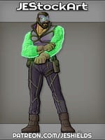 Bearded Man with Energy Arms and Glowing Eyes by Jeshields