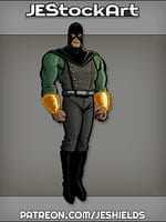 Floating Hooded Hero with Golden Wristbands by Jeshields