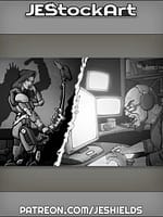 Computer Tech Warning Heroine Of Danger by Jeshields