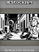 Heroine Trailed By Ninjas In Alley by Jeshields