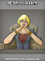Business Woman with Short Hair in Chair and Glasses by Jeshields