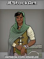Poor Woman with Dark Skin in Hood Near Wall by Jeshields