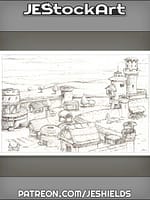 Aerial View Of Walled Medieval Village by Jeshields