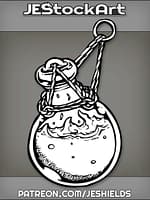 Corked Alchemical Concoction In Glass Orb On Ring by Jeshields