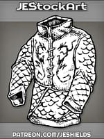 Dragon Hide And Scale Long Sleeved Coat With Dual Emblems by Jeshields