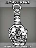 Elaborate Jar With Detailed Amulet And Glass Stopper by Jeshields