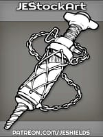 Elaborate Syringe With Pin Safety And Spiral Cone On Chain by Jeshields