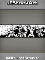 Pig Faced Orcs Rallying With Weapons Raised by Jeshields