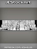 Solar Cleric Priest Lifts Holy Symbol Between Temple Altars by Jeshields