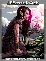 Tattooed Jungle Elf With Mystic Relic by Jeshields