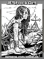 Tattooed Jungle Elf With Mystic Relic by Jeshields