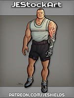 Body Builder With Cybernetic Arm by Jeshields