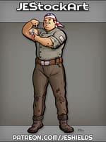 Patriotic Engineer With Tattoo And Bandana by Jeshields