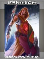 Robed Adventurer With Spear And Shield by Jeshields