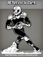 Future Athlete With Rocket Boots And Ball by Jeshields