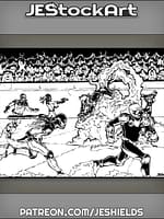 Starball Athletes In Crowded Arena by Jeshields