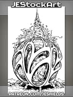 Alien Orb With Mystic Writing Shooting Energy Into The Sky by Jeshields