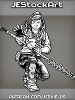 Urban Mystic In Hoodie And Braceket With Energy Staff by Jeshields