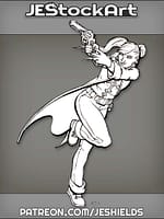 Girl In Trenchcoat With Revolver by Jeshields