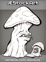 Adult Mushroom And Child Eating by Jeshields