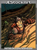 Adventurer Climbing Cliff To Escape by Jeshields