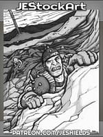 Adventurer Climbing Cliff To Escape by Jeshields