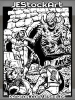 Adventurers Rescue Bard From Undead Naga by Jeshields