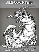 Ankheg With Four Eyes Bursts From Tunnel by Jeshields