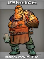 Bald Blacksmith With Glowing Ringand Goggles by Jeshields