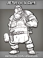 Bald Blacksmith With Glowing Ringand Goggles by Jeshields