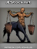 Bald Centaur Without Deer Antlers Carrying Water by Jeshields