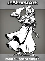 Bar Maiden With Steaming Food And Foaming Drinks by Jeshields