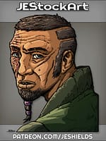 Bearded Man With Beads And Scars Portrait by Jeshields