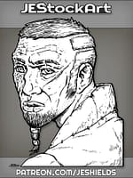 Bearded Man With Beads And Scars Portrait by Jeshields