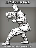 Buddhist Fighting Monk With Wraps And Beads by Jeshields