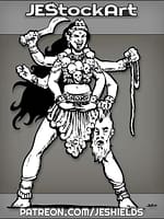 Crazy Six Armed Hindu Goddess With Severed Head by Jeshields