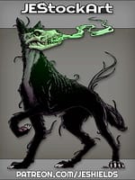 Demon Dog With Skull Head Breathes Fumes by Jeshields