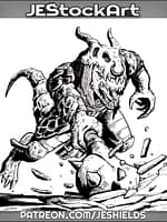 Draconian Lizard Man With Mace by Jeshields