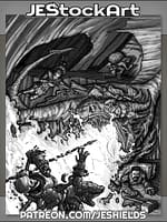 Dragon Versus Adventurers by Jeshields