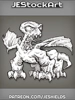 Dungeon Crawler Monster Lizard with Bat Wings by Jeshields