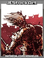 Elven Soldier Surrounded By Goblins by Jeshields