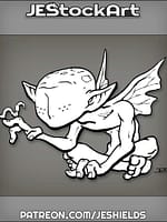 Eyeless Imp With Wings And Worm by Jeshields