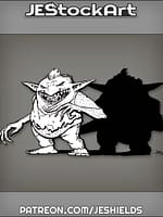 Fat Goblin With Wicked Grin And Shadow by Jeshields