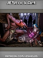 Female Paladin With Crystal Hammer Vs Vulture Demon by Jeshields