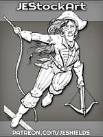 Female Pirate with Skull Face Paint and Crossbow by Jeshields