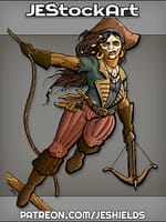 Female Pirate with Skull Face Paint and Crossbow by Jeshields