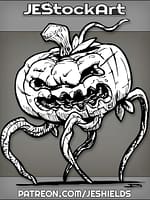 Four Legged Jack O Lantern Pumpkin Creature With Vine Legs by Jeshields