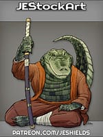 Gator Martial Artist With Sword by Jeshields